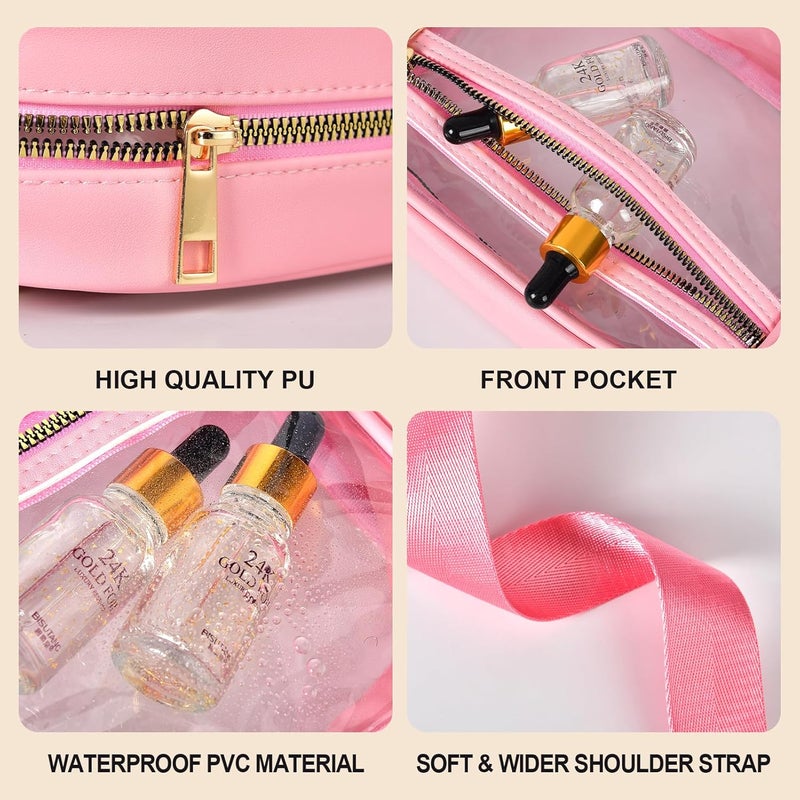 Fibrdoo Clear Bag Stadium Approved, Leather Clear Crossbody Purse Bag for Concerts Sports Events Festivals - Image 4